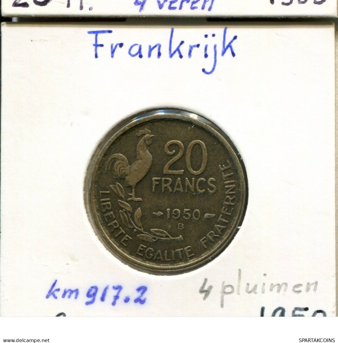 20 FRANCS 1950 FRANCIA FRANCE Moneda #AM437.E.A - 20 Francs