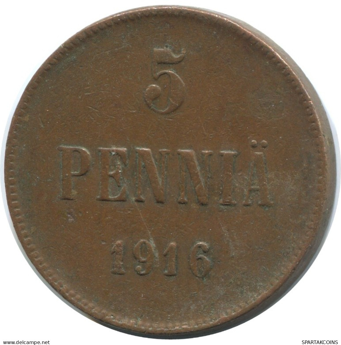 5 PENNIA 1916 FINLANDIA FINLAND Moneda RUSIA RUSSIA EMPIRE #AB263.5.E.A - Finlandia