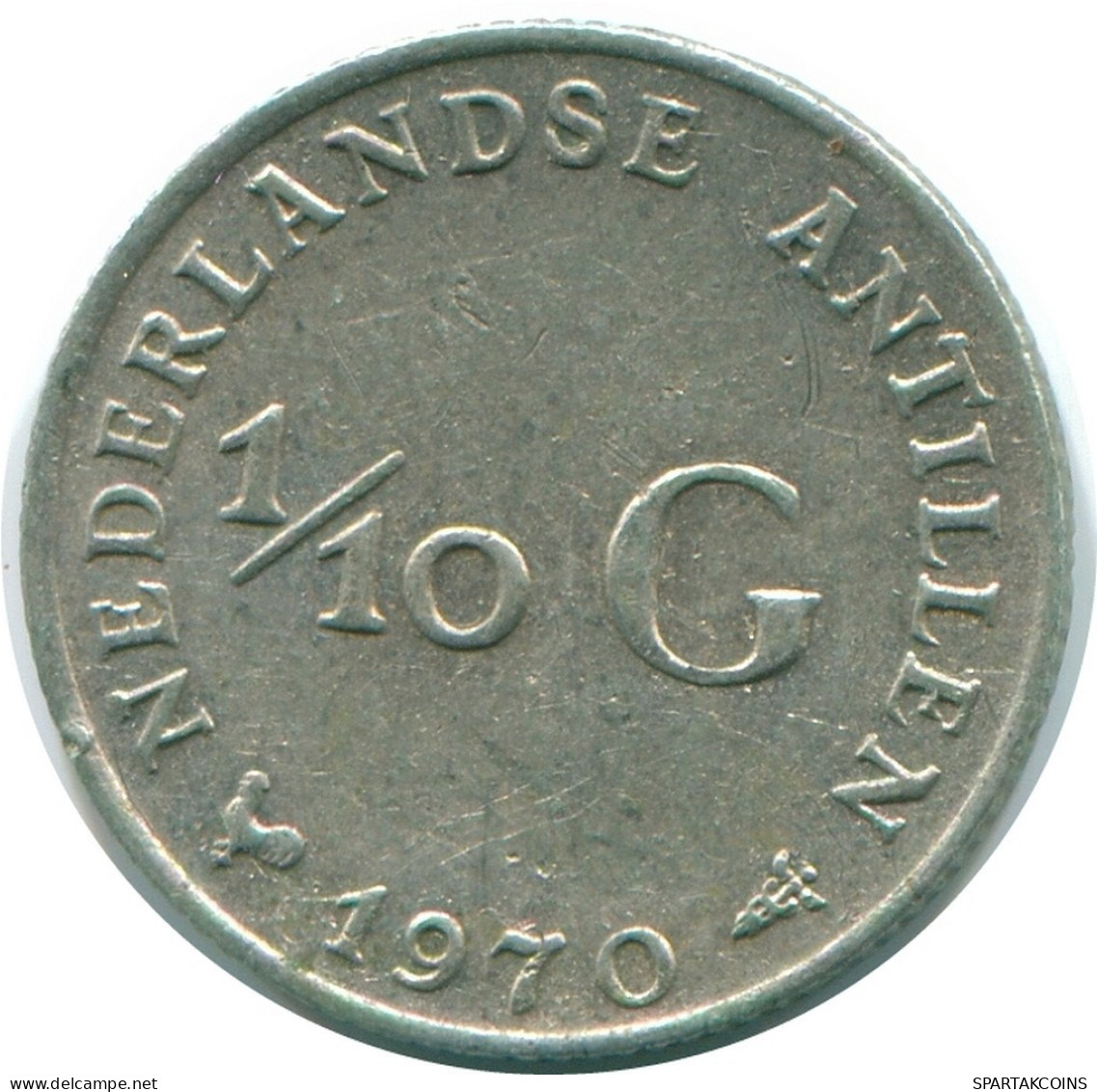 1/10 GULDEN 1970 ANTILLAS NEERLANDESAS PLATA Colonial Moneda #NL13053.3.E.A - Niederländische Antillen
