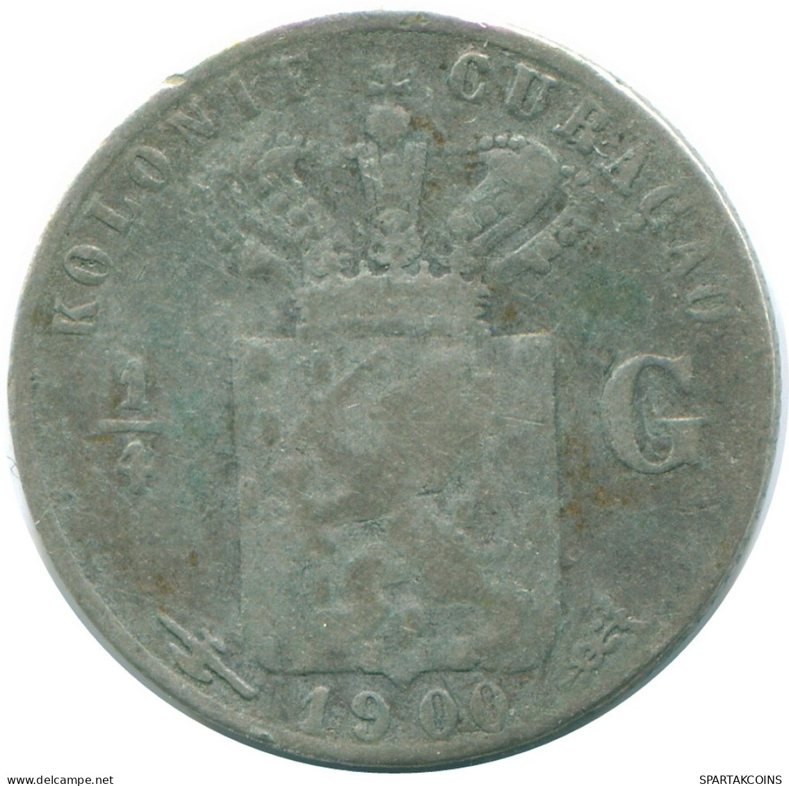 1/4 GULDEN 1900 CURACAO Netherlands SILVER Colonial Coin #NL10489.4.U.A - Curaçao