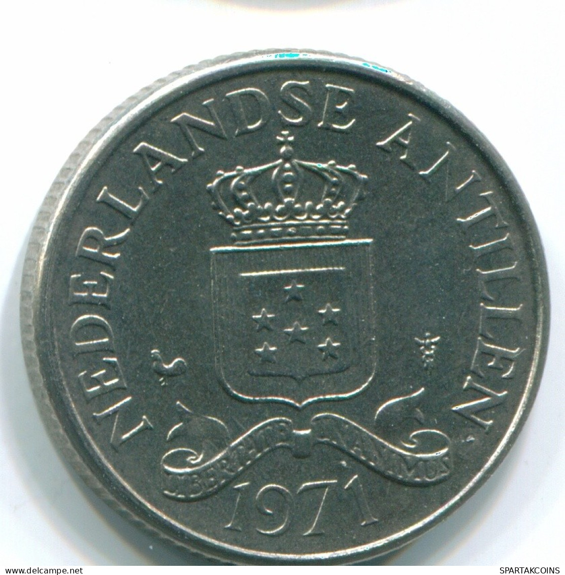25 CENTS 1971 NIEDERLÄNDISCHE ANTILLEN Nickel Koloniale Münze #S11483.D.A - Niederländische Antillen