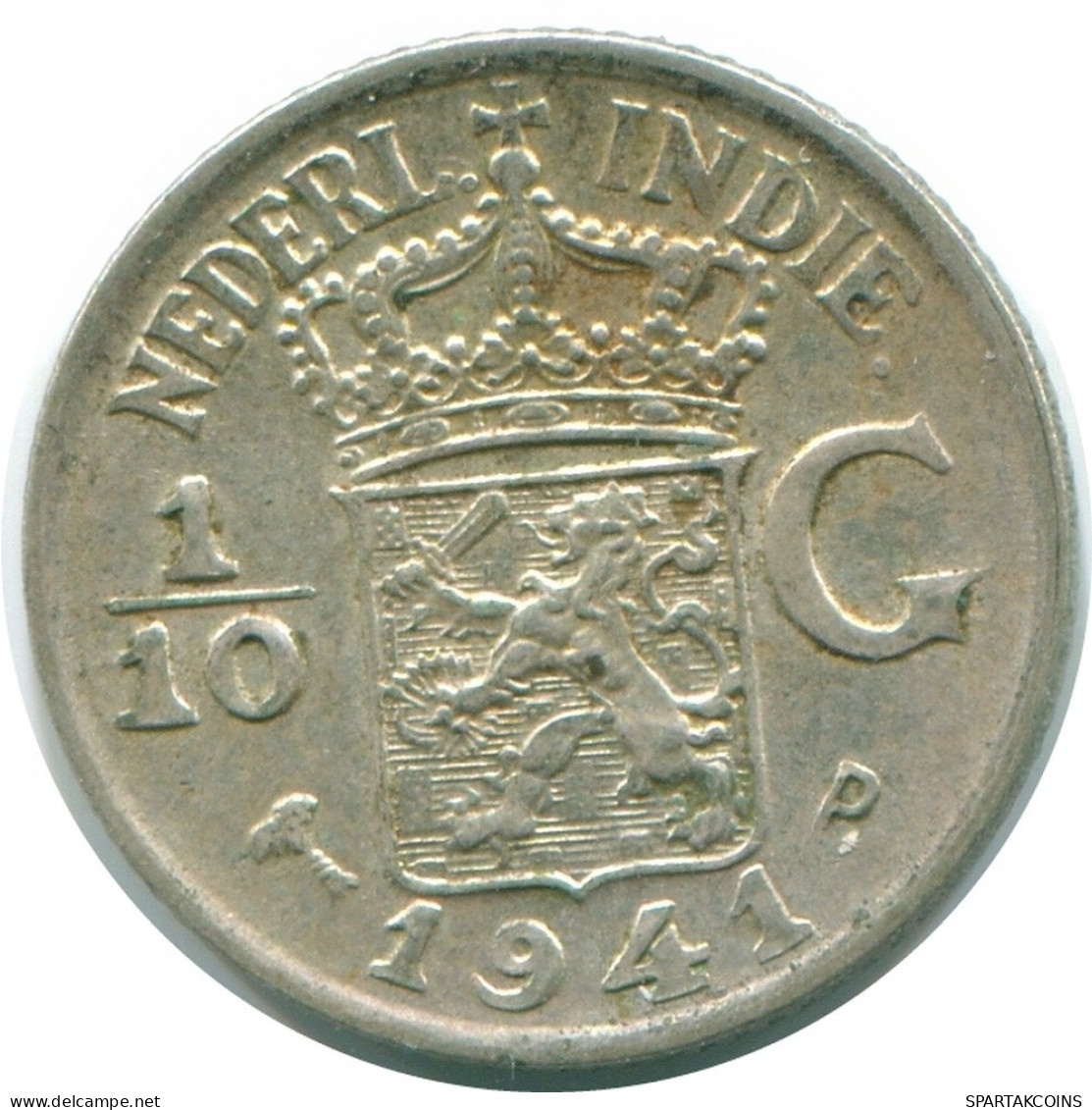 1/10 GULDEN 1941 P INDIAS ORIENTALES DE LOS PAÍSES BAJOS PLATA #NL13579.3.E.A - Indes Néerlandaises