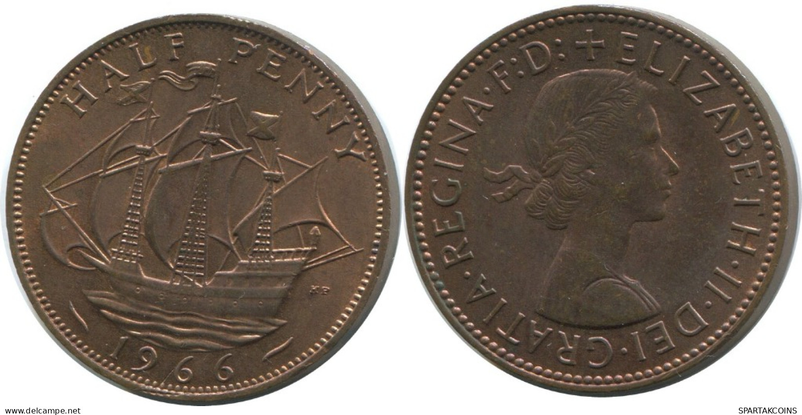 HALF PENNY 1966 UK GROßBRITANNIEN GREAT BRITAIN Münze #AG841.1.D.A - C. 1/2 Penny