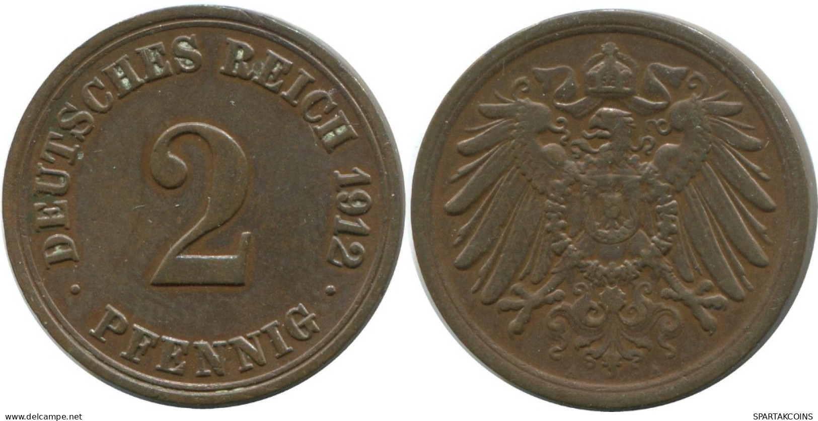2 PFENNIG 1912 A DEUTSCHLAND Münze GERMANY #AE568.D.A - 2 Pfennig