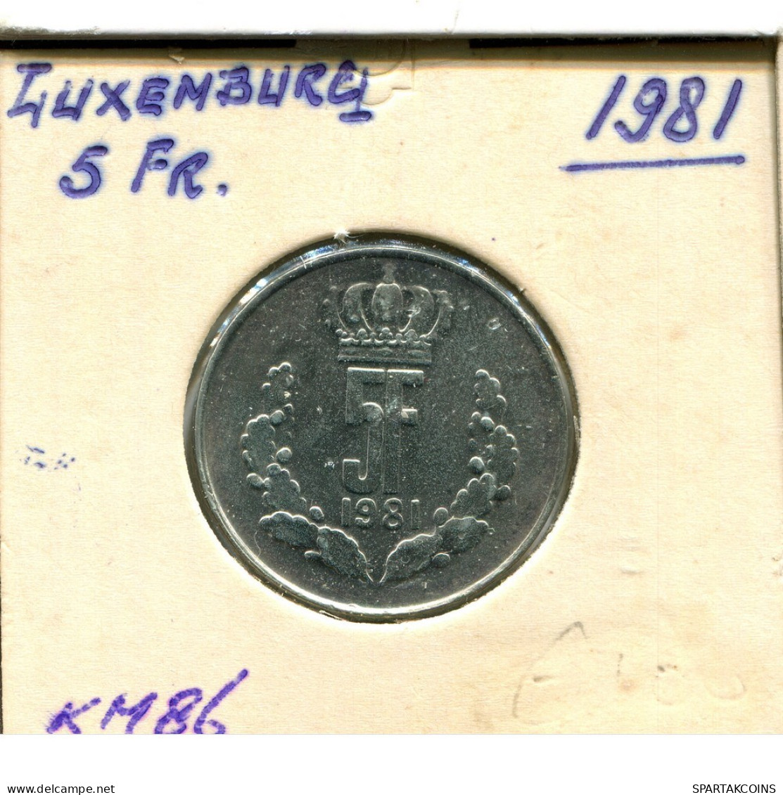 5 FRANCS 1981 LUXEMBURGO LUXEMBOURG Moneda #AT232.E.A - Luxemburg