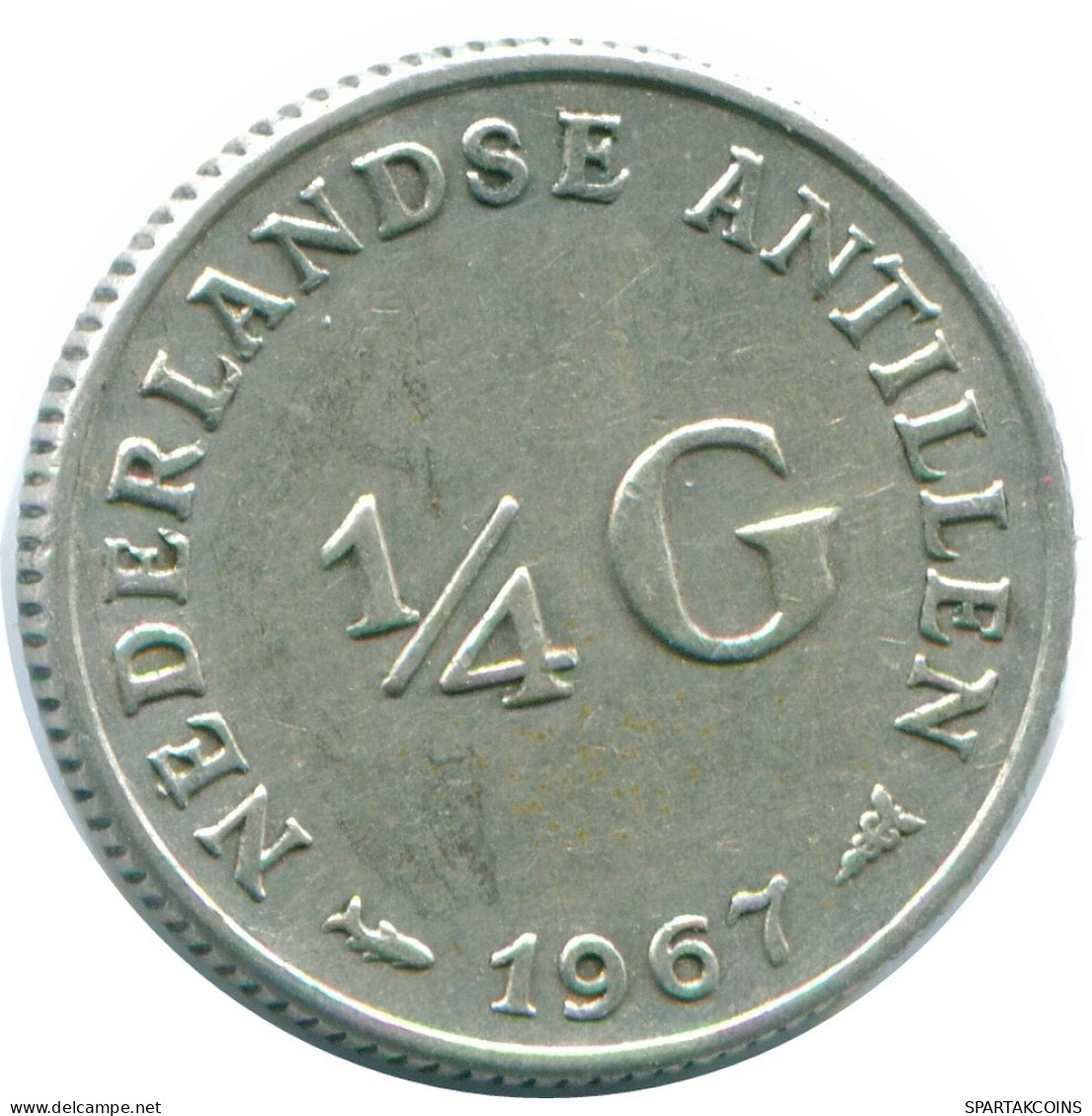 1/4 GULDEN 1967 ANTILLAS NEERLANDESAS PLATA Colonial Moneda #NL11510.4.E.A - Antillas Neerlandesas