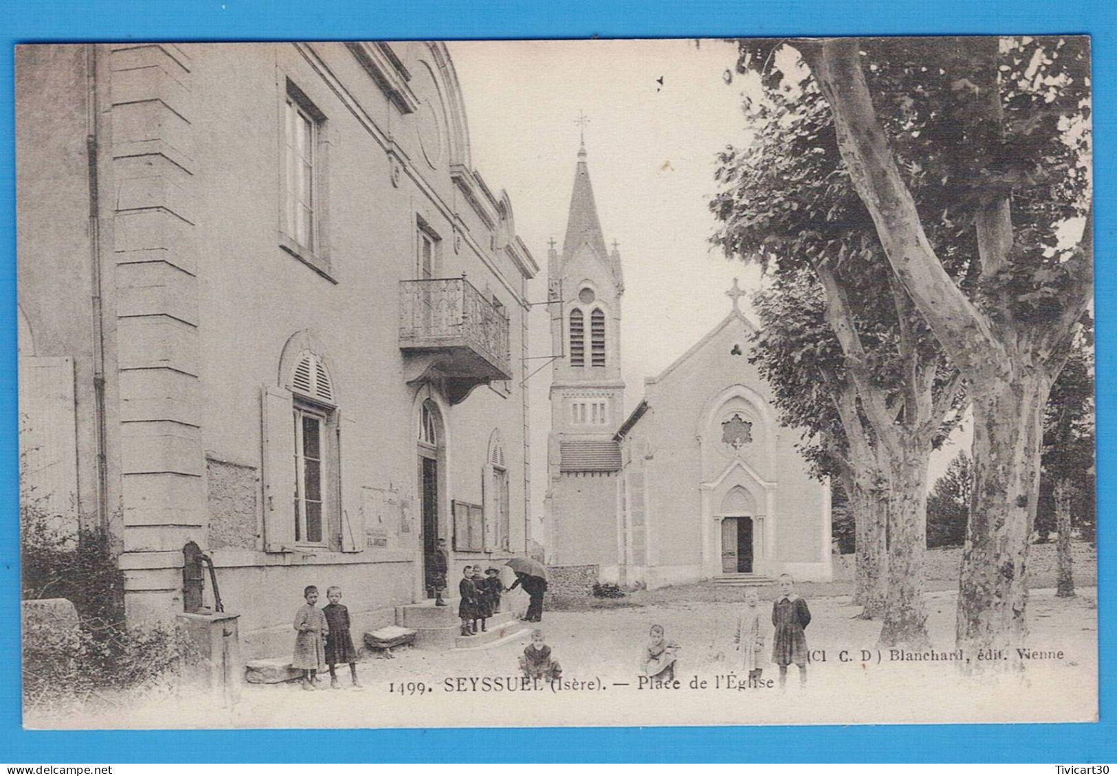 CPA ISERE(38) - SEYSSUEL - PLACE DE L'EGLISE - Other & Unclassified