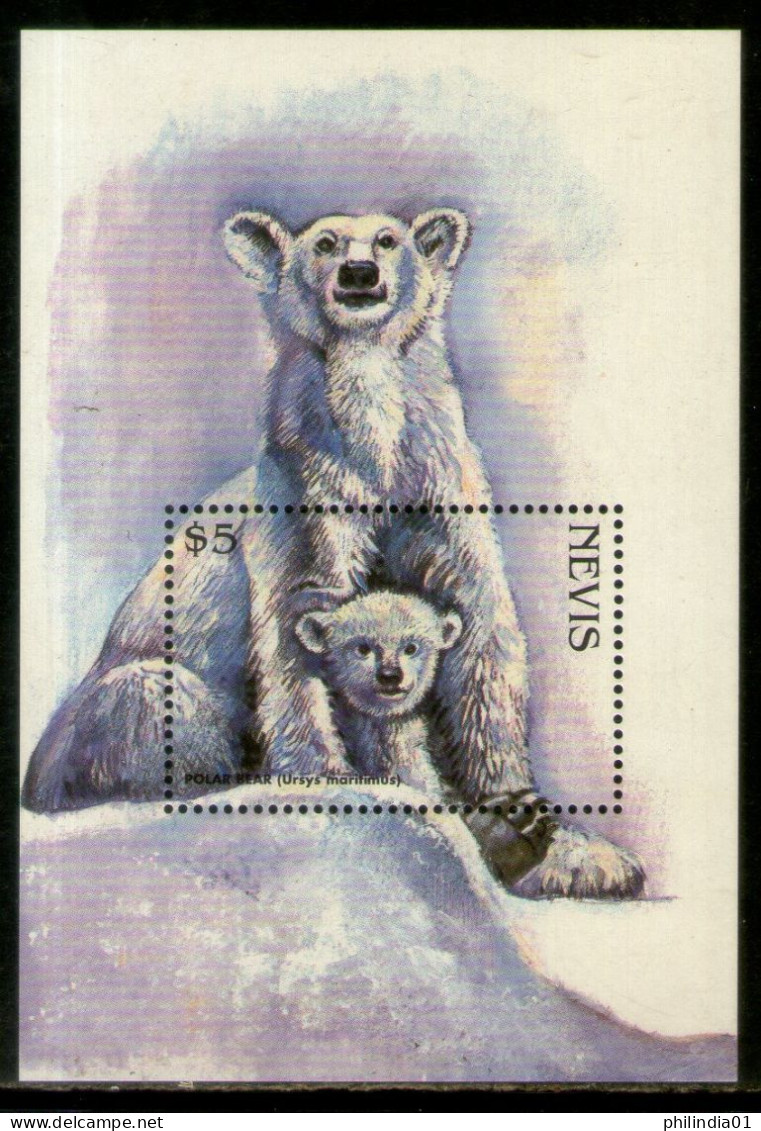 Nevis 1998 Polar Bear Endangered Species Wildlife Animals Sc 1075 M/s MNH # 12993 - Orsi