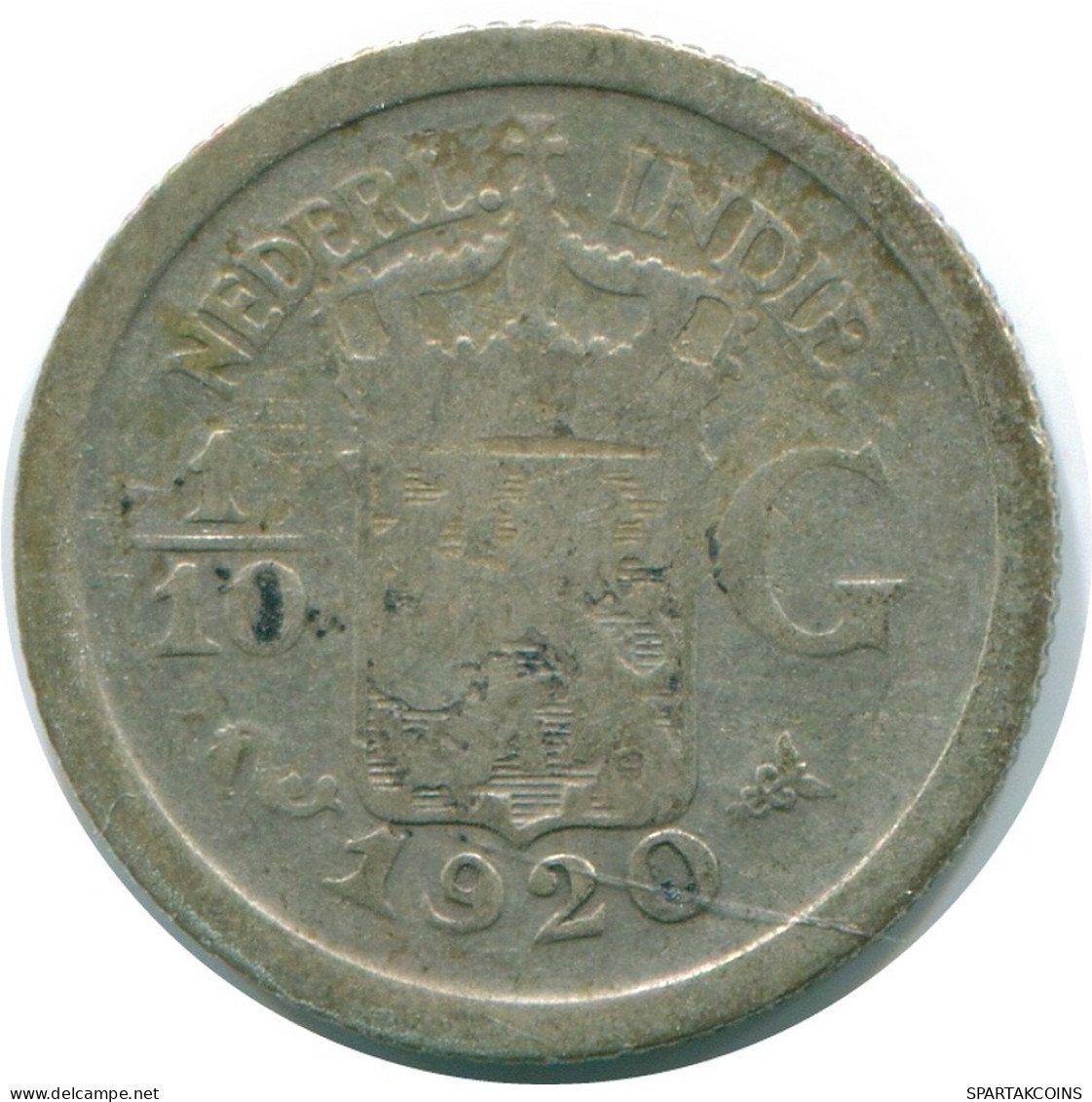 1/10 GULDEN 1920 NETHERLANDS EAST INDIES SILVER Colonial Coin #NL13406.3.U.A - Indie Olandesi