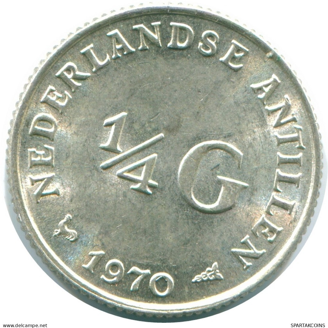 1/4 GULDEN 1970 ANTILLAS NEERLANDESAS PLATA Colonial Moneda #NL11646.4.E.A - Antilles Néerlandaises