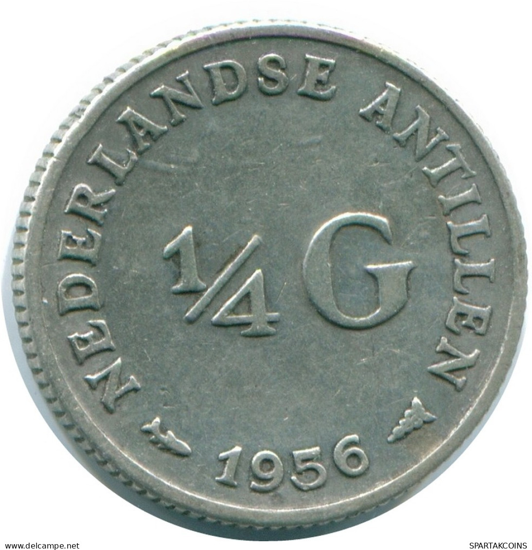 1/4 GULDEN 1956 NETHERLANDS ANTILLES SILVER Colonial Coin #NL10909.4.U.A - Antille Olandesi