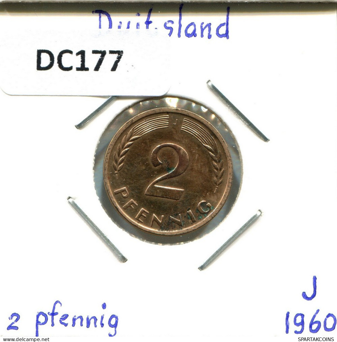 2 PFENNIG 1960 J BRD ALLEMAGNE Pièce GERMANY #DC177.F.A - 2 Pfennig