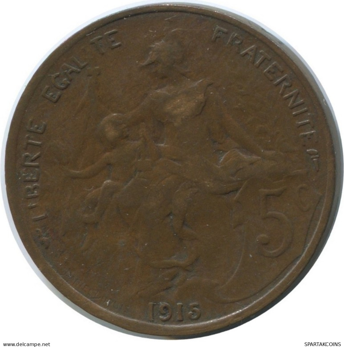 5 CENTIMES 1915 FRANCIA FRANCE Moneda #AE777.16.E.A - 5 Centimes