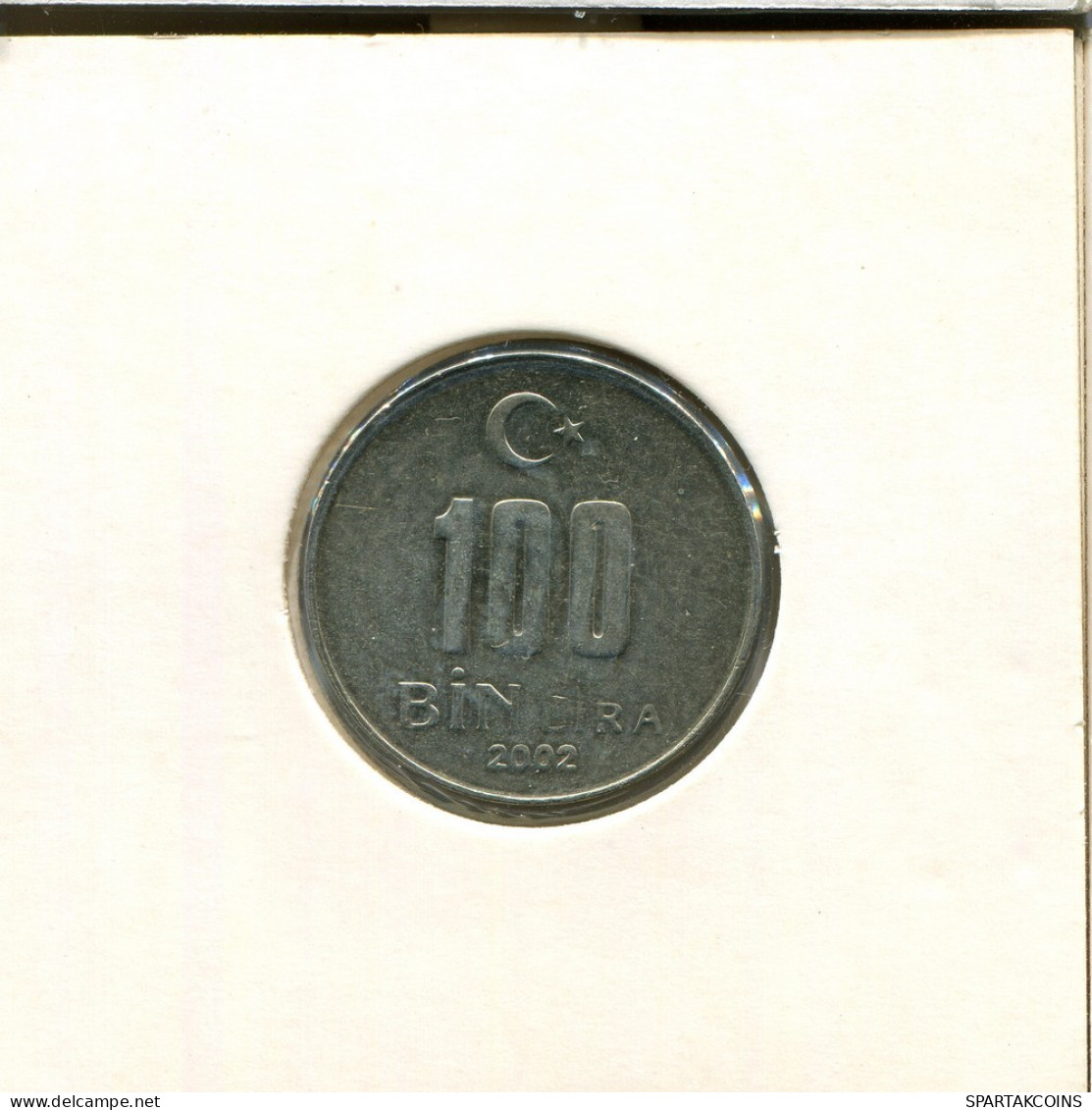 100 LIRA 2002 TURKEY Coin #AR477.U.A - Turkije
