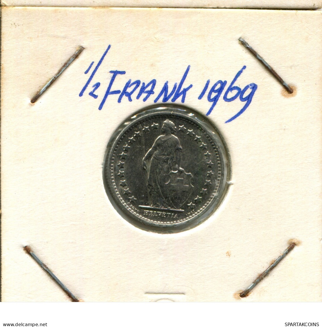 1/2 FRANC 1969 SCHWEIZ SWITZERLAND Münze #AY024.3.D.A - Sonstige & Ohne Zuordnung