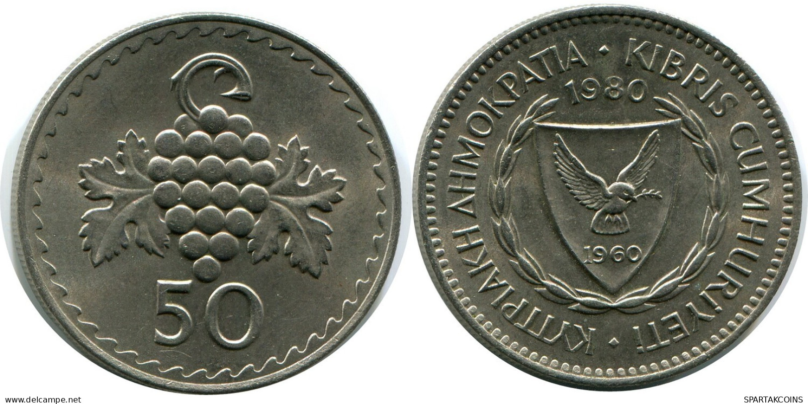 50 MILS 1980 ZYPERN CYPRUS Münze #AP272.D.A - Zypern