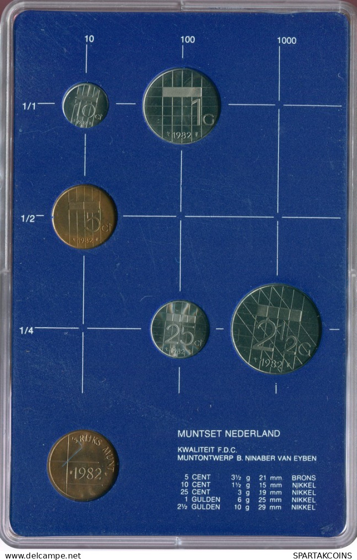 NEERLANDÉS NETHERLANDS 1982 MINT SET 5 Moneda + MEDAL #SET1092.2.E.A - Mint Sets & Proof Sets