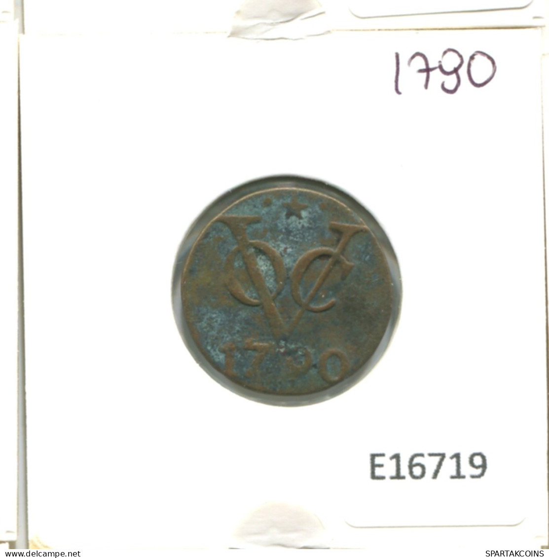 1790 UTRECHT VOC DUIT IINDES NÉERLANDAIS NETHERLANDS NEW YORK COLONIAL PENNY #E16719.8.F.A - Dutch East Indies