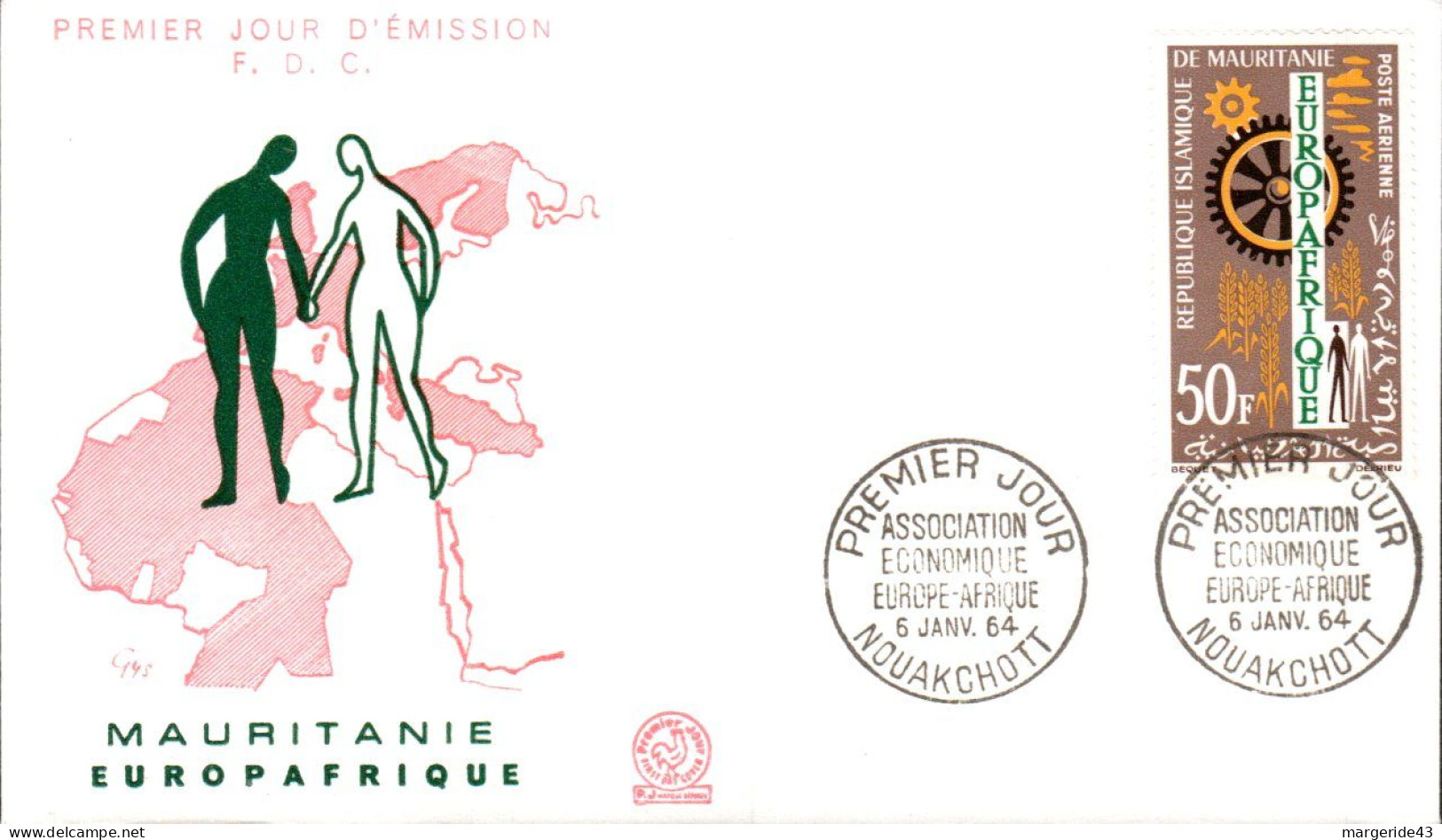 MAURITANIE FDC 1964 EUROPAFRIQUE - Mauritanië (1960-...)