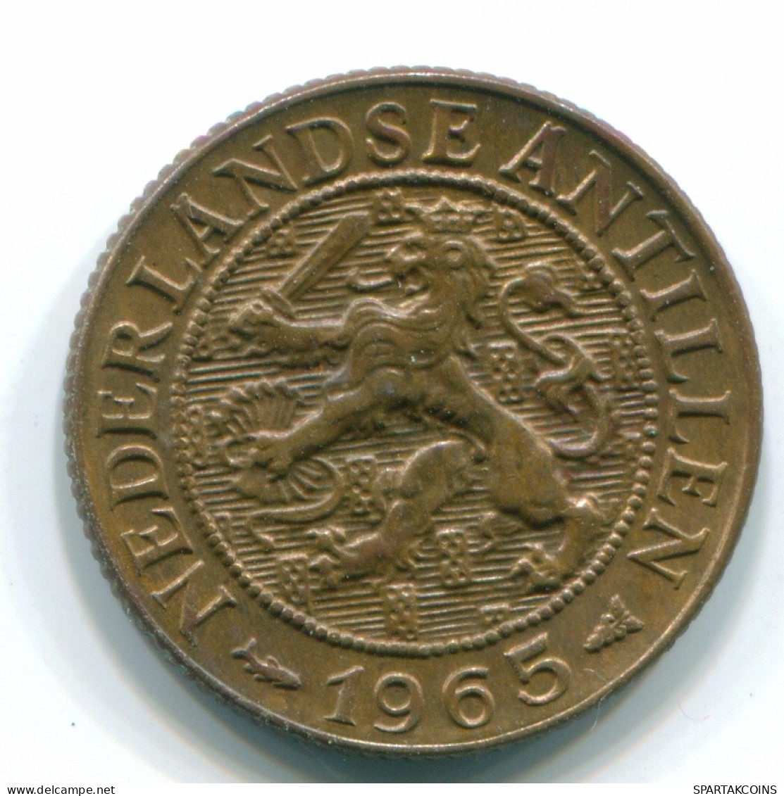 1 CENT 1965 ANTILLAS NEERLANDESAS Bronze Fish Colonial Moneda #S11119.E.A - Niederländische Antillen