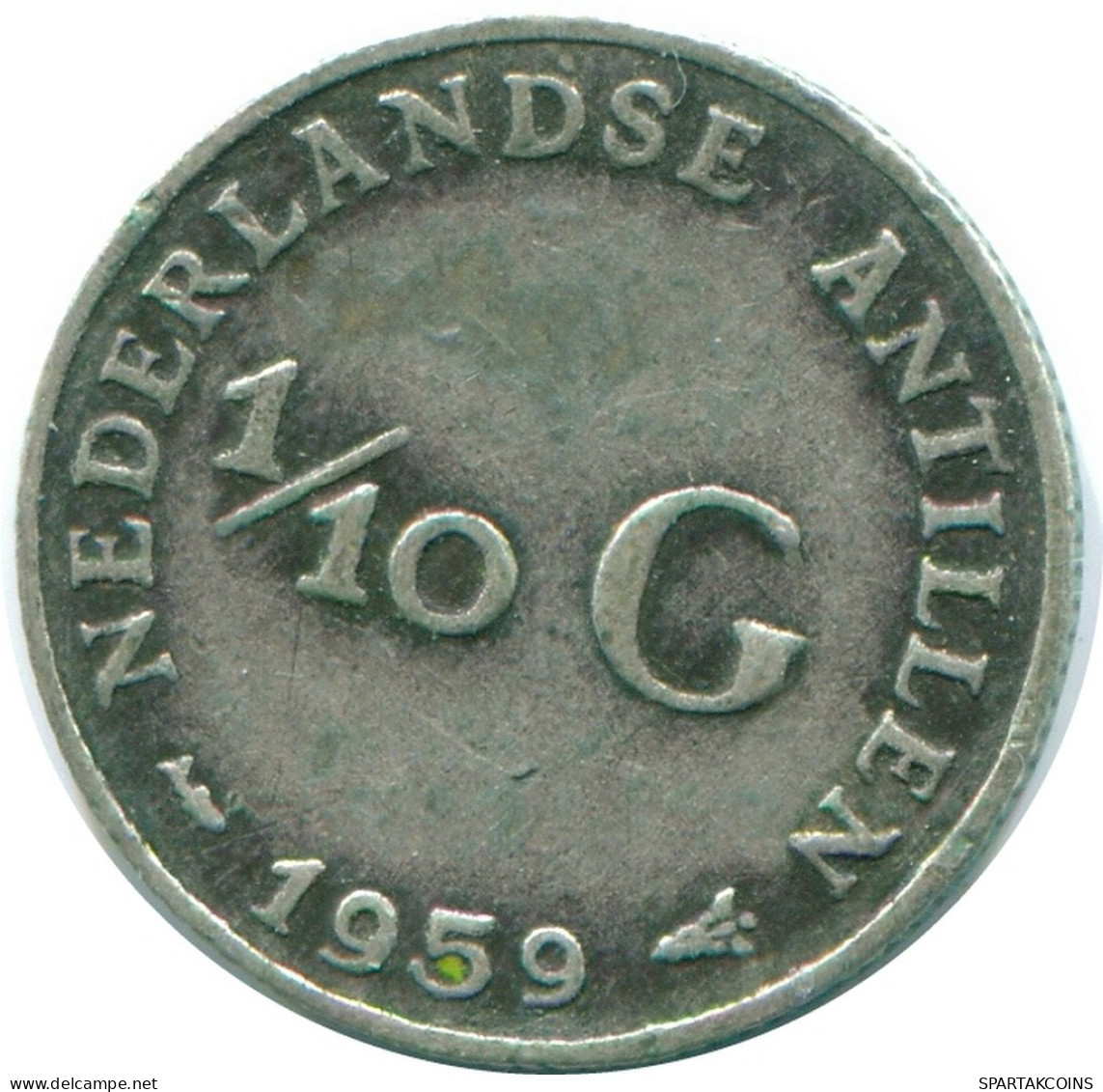 1/10 GULDEN 1959 NIEDERLÄNDISCHE ANTILLEN SILBER Koloniale Münze #NL12235.3.D.A - Antilles Néerlandaises