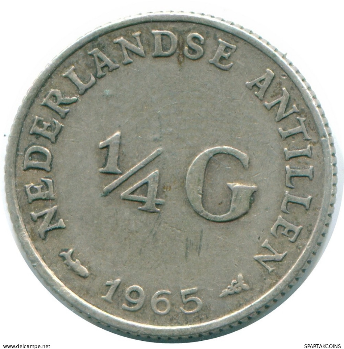 1/4 GULDEN 1965 NIEDERLÄNDISCHE ANTILLEN SILBER Koloniale Münze #NL11352.4.D.A - Niederländische Antillen