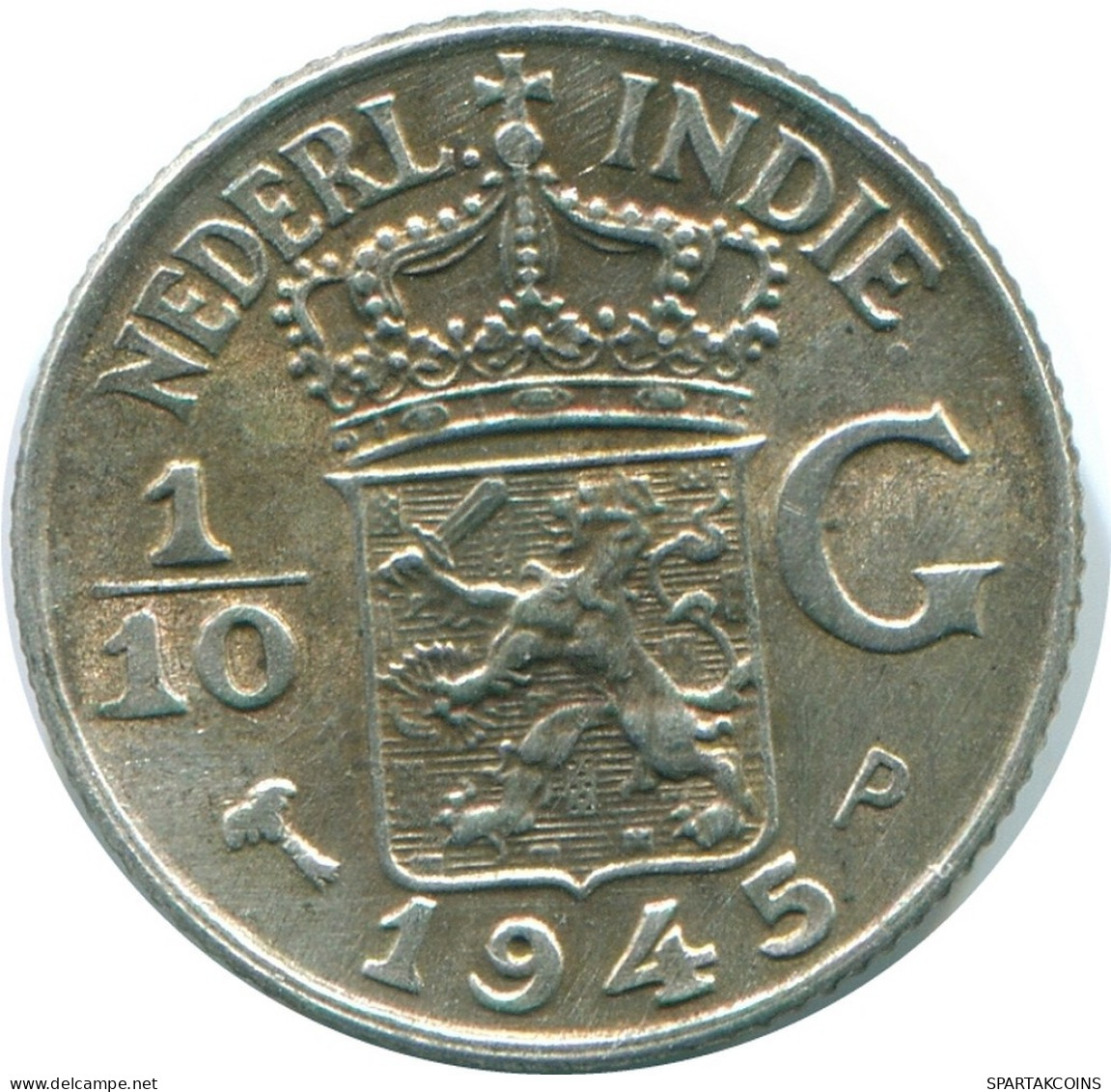 1/10 GULDEN 1945 P INDIAS ORIENTALES DE LOS PAÍSES BAJOS PLATA #NL14111.3.E.A - Indie Olandesi