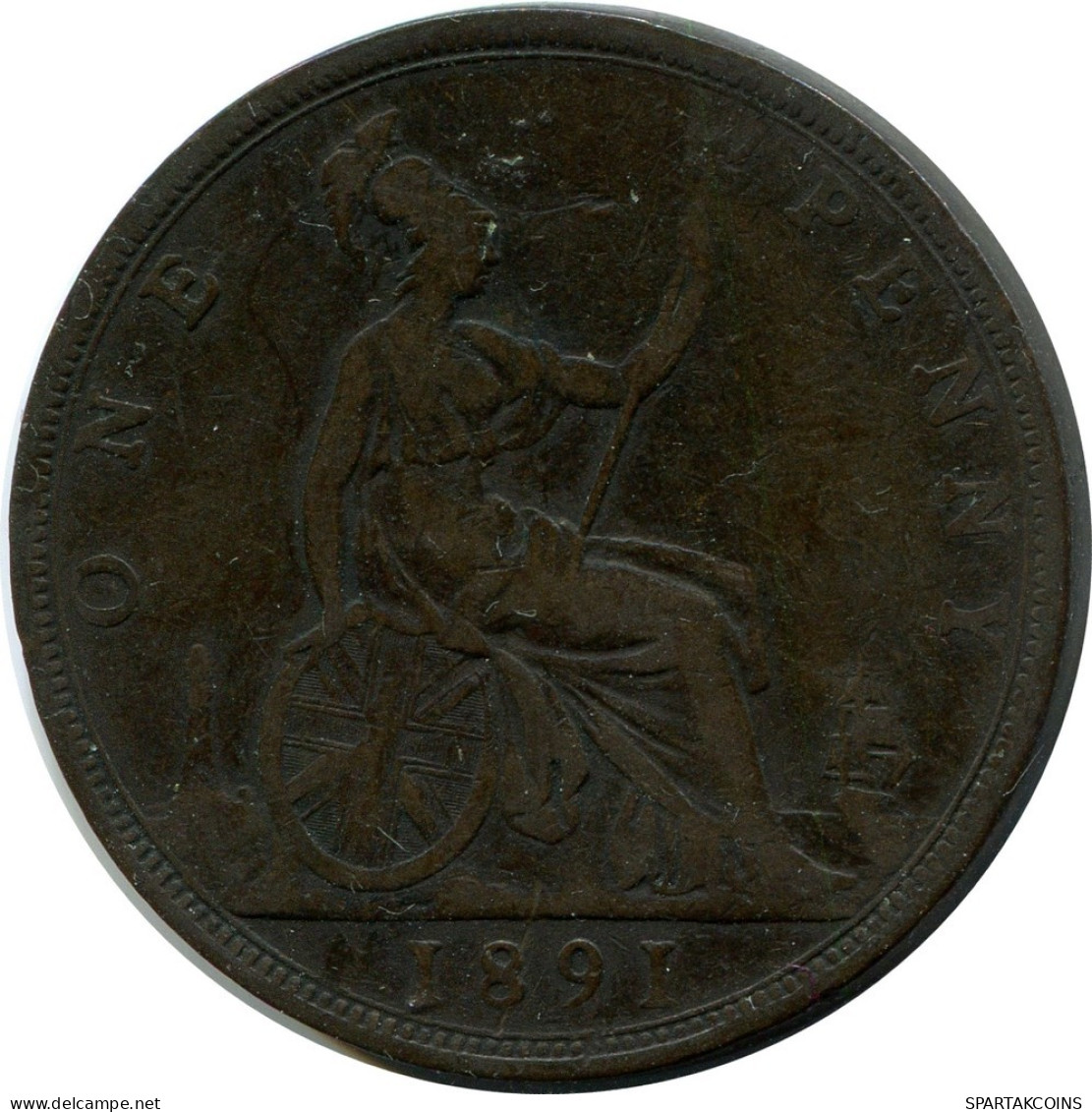 PENNY 1891 UK GREAT BRITAIN Coin #AZ744.U.A - D. 1 Penny