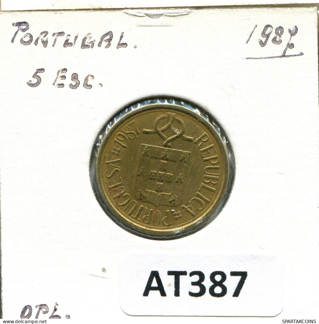 5 ESCUDOS 1987 PORTUGAL Münze #AT387.D.A - Portugal