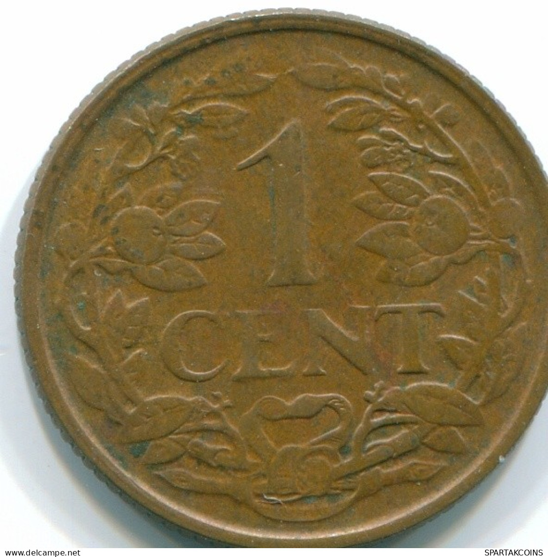 1 CENT 1954 ANTILLAS NEERLANDESAS Bronze Fish Colonial Moneda #S11012.E.A - Niederländische Antillen