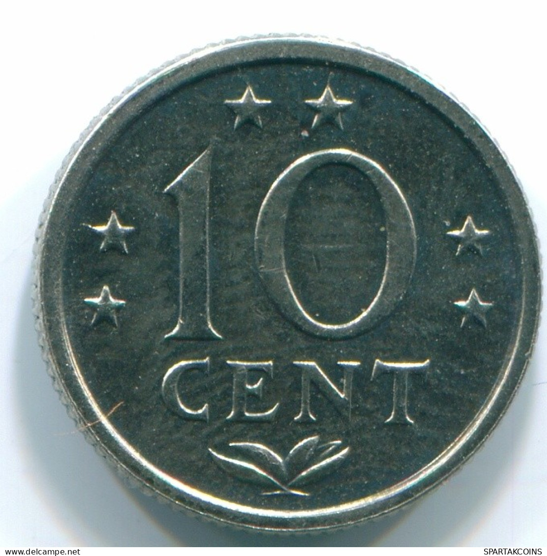 10 CENTS 1981 ANTILLES NÉERLANDAISES Nickel Colonial Pièce #S13749.F.A - Antilles Néerlandaises