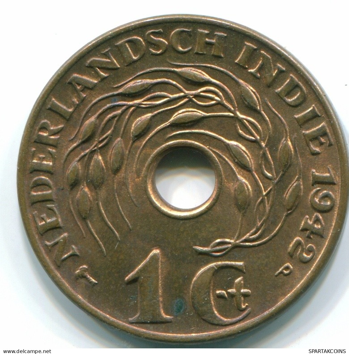 1 CENT 1942 INDES ORIENTALES NÉERLANDAISES INDONÉSIE INDONESIA Bronze Colonial Pièce #S10299.F.A - Dutch East Indies