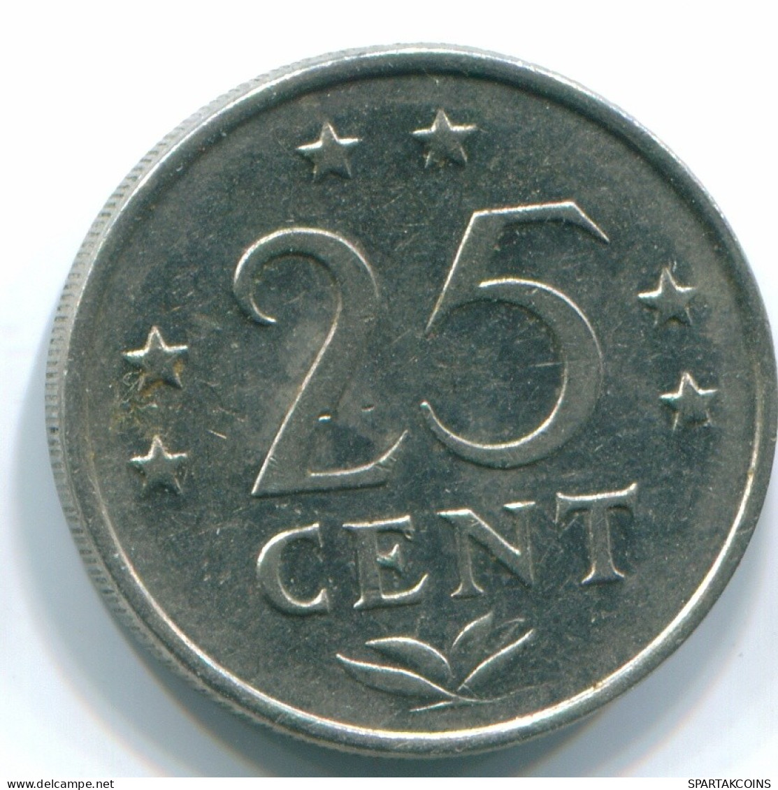25 CENTS 1971 ANTILLES NÉERLANDAISES Nickel Colonial Pièce #S11559.F.A - Antilles Néerlandaises