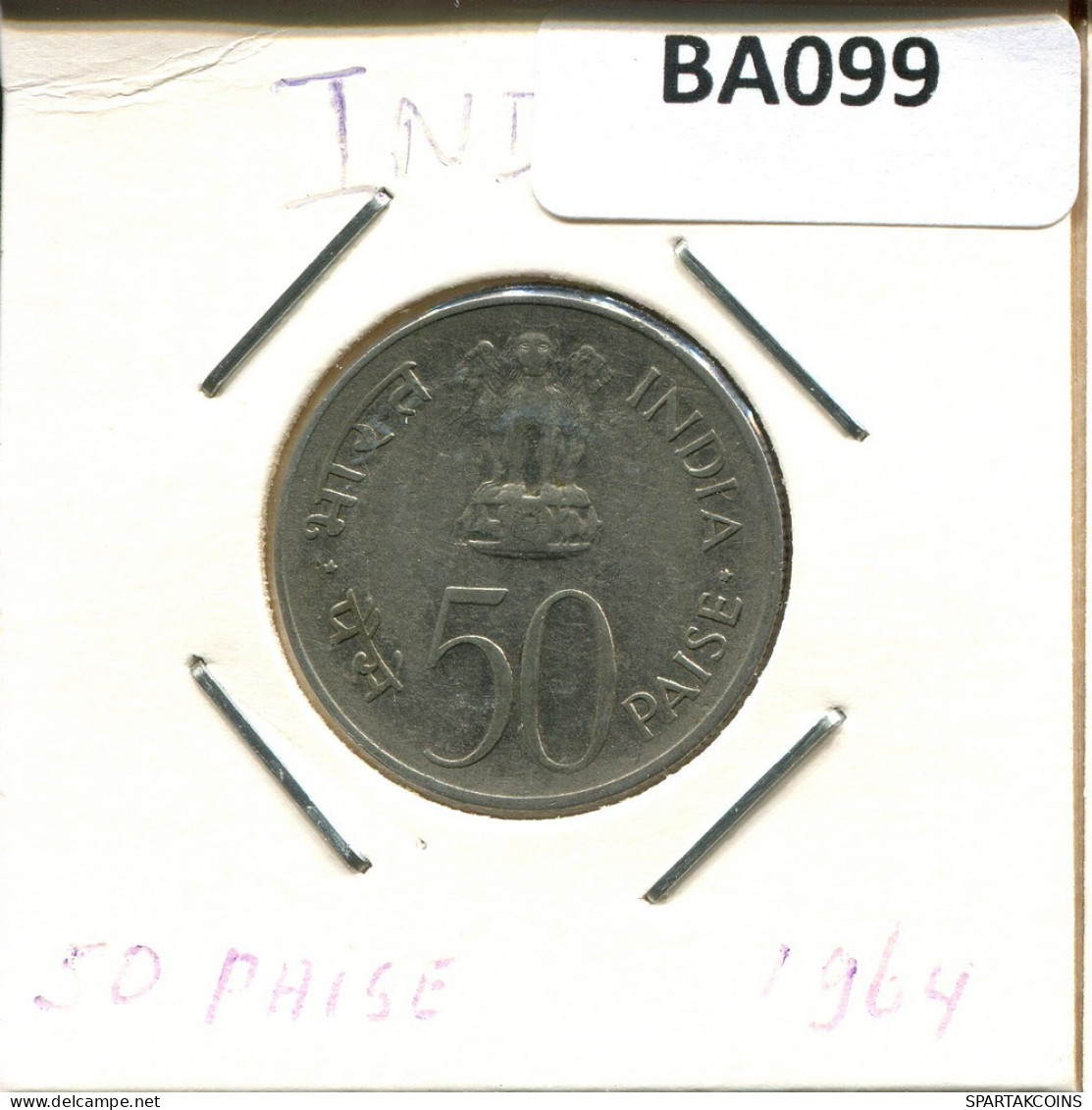 50 PAISE 1964 INDIA Coin #BA099.U.A - India