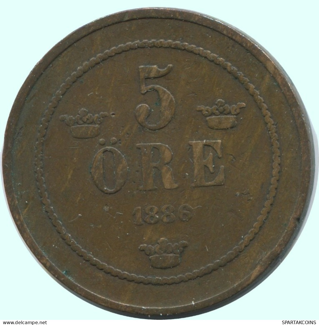 5 ORE 1886 SCHWEDEN SWEDEN Münze #AC618.2.D.A - Zweden