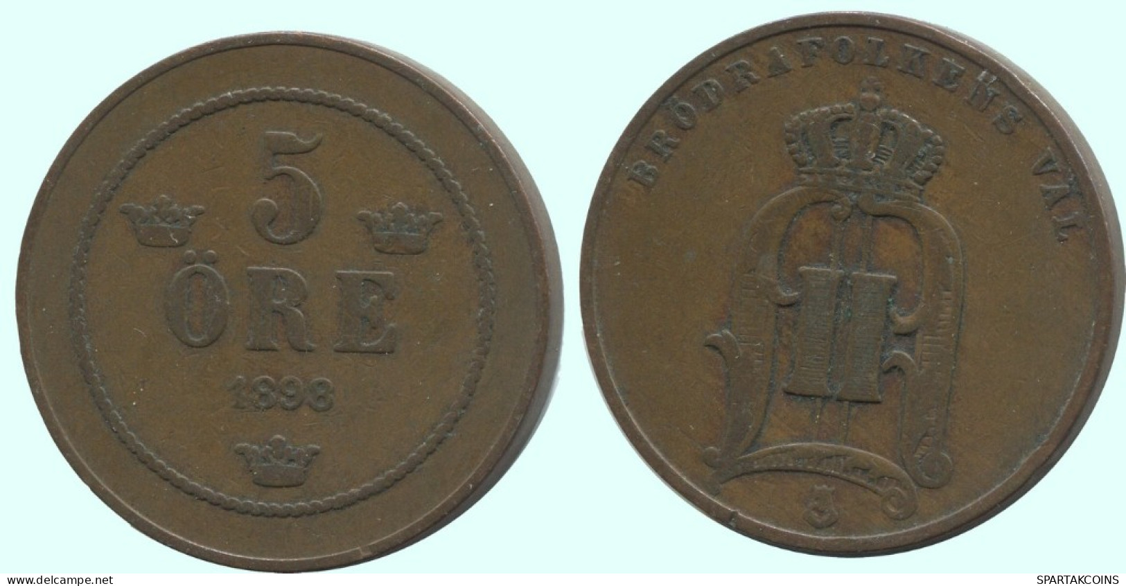 5 ORE 1898 SUECIA SWEDEN Moneda #AC658.2.E.A - Svezia