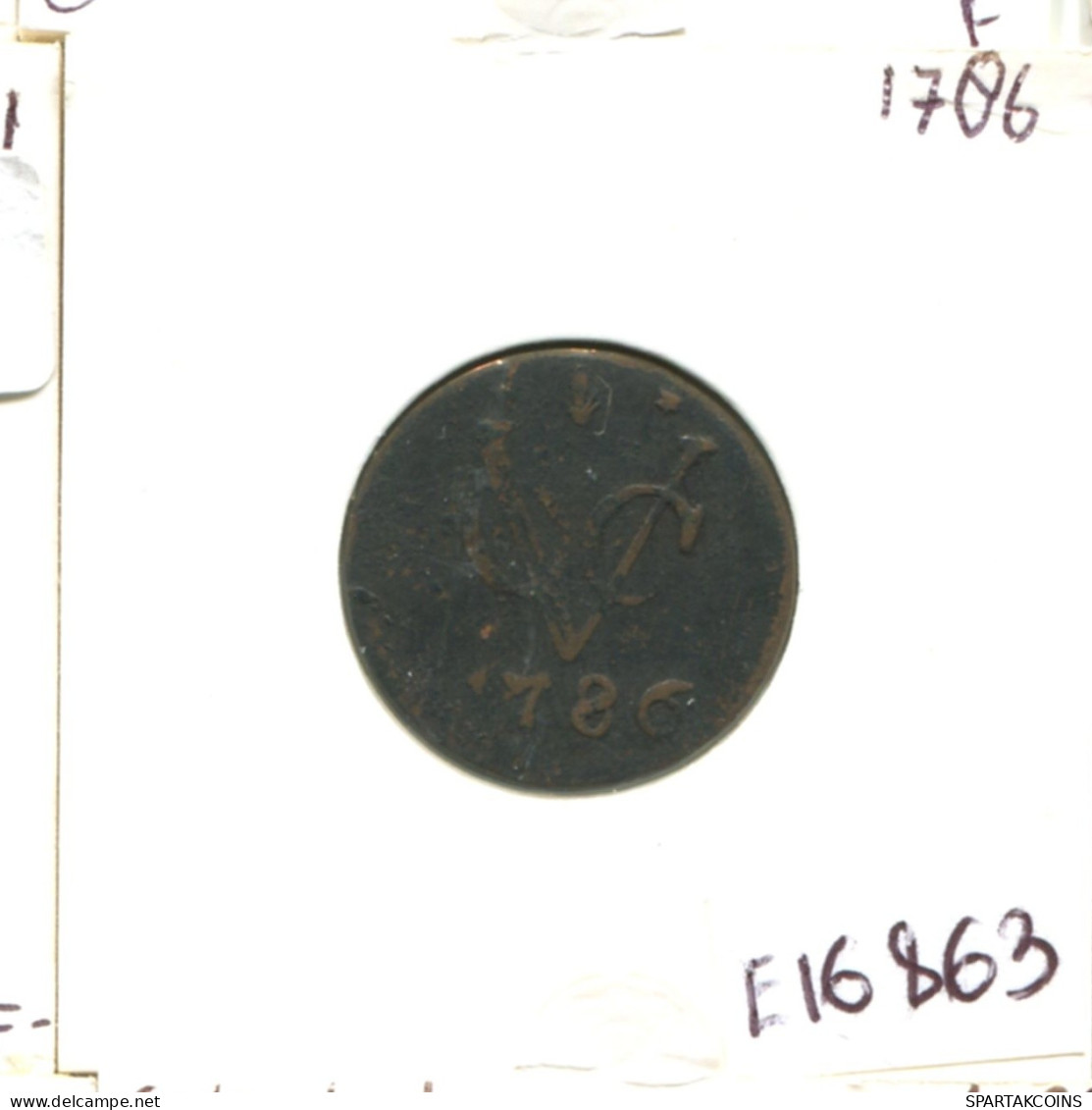 1786 GELDERLAND VOC DUIT NEERLANDÉS NETHERLANDS Colonial Moneda #E16863.8.E.A - Indie Olandesi