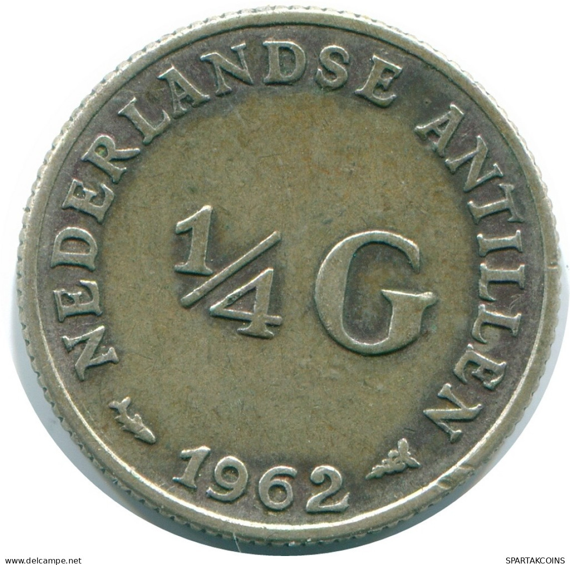 1/4 GULDEN 1962 ANTILLES NÉERLANDAISES ARGENT Colonial Pièce #NL11166.4.F.A - Niederländische Antillen