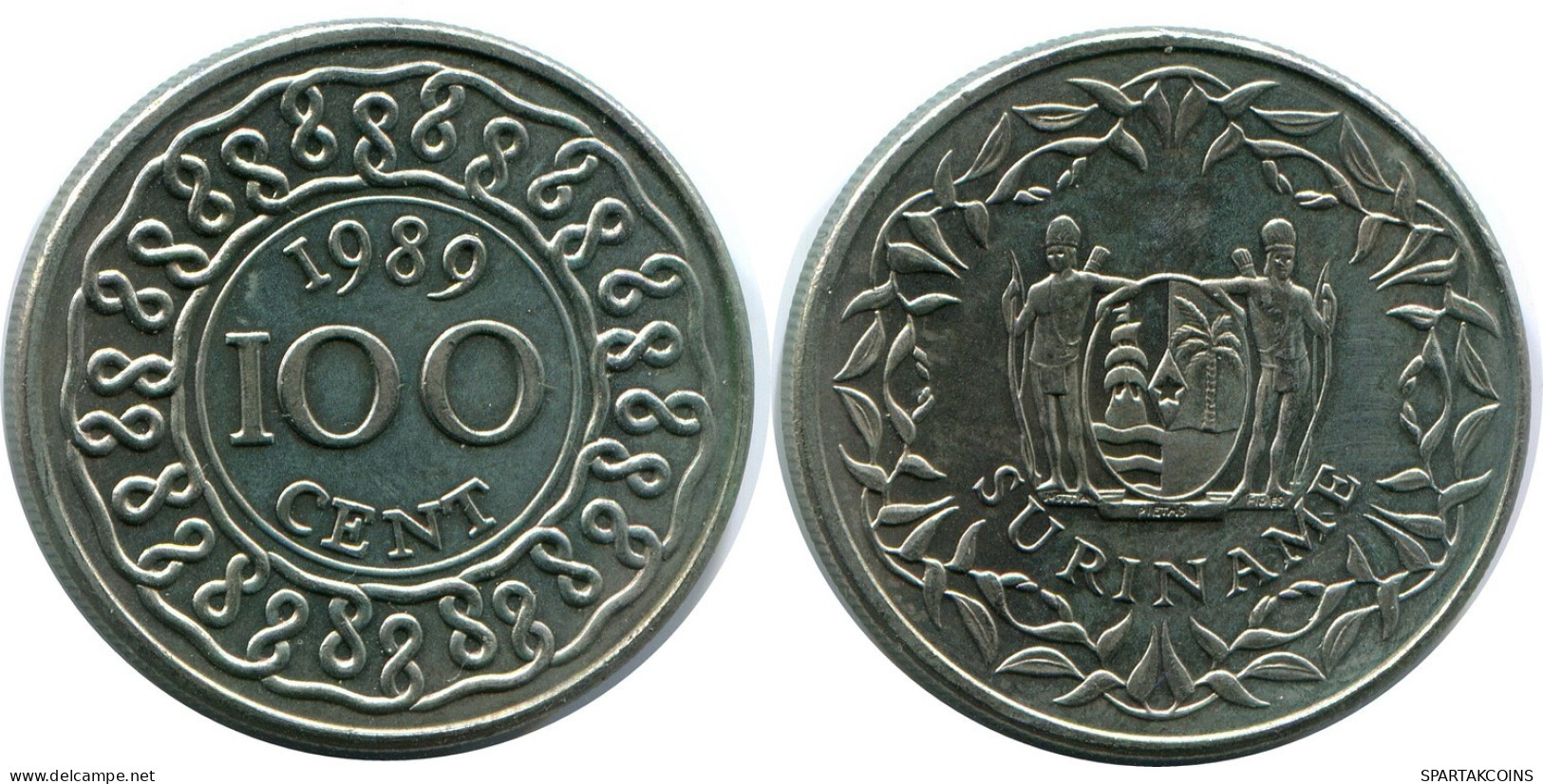 100 CENTS 1989 SURINAME Moneda #AR923.E.A - Suriname 1975 - ...