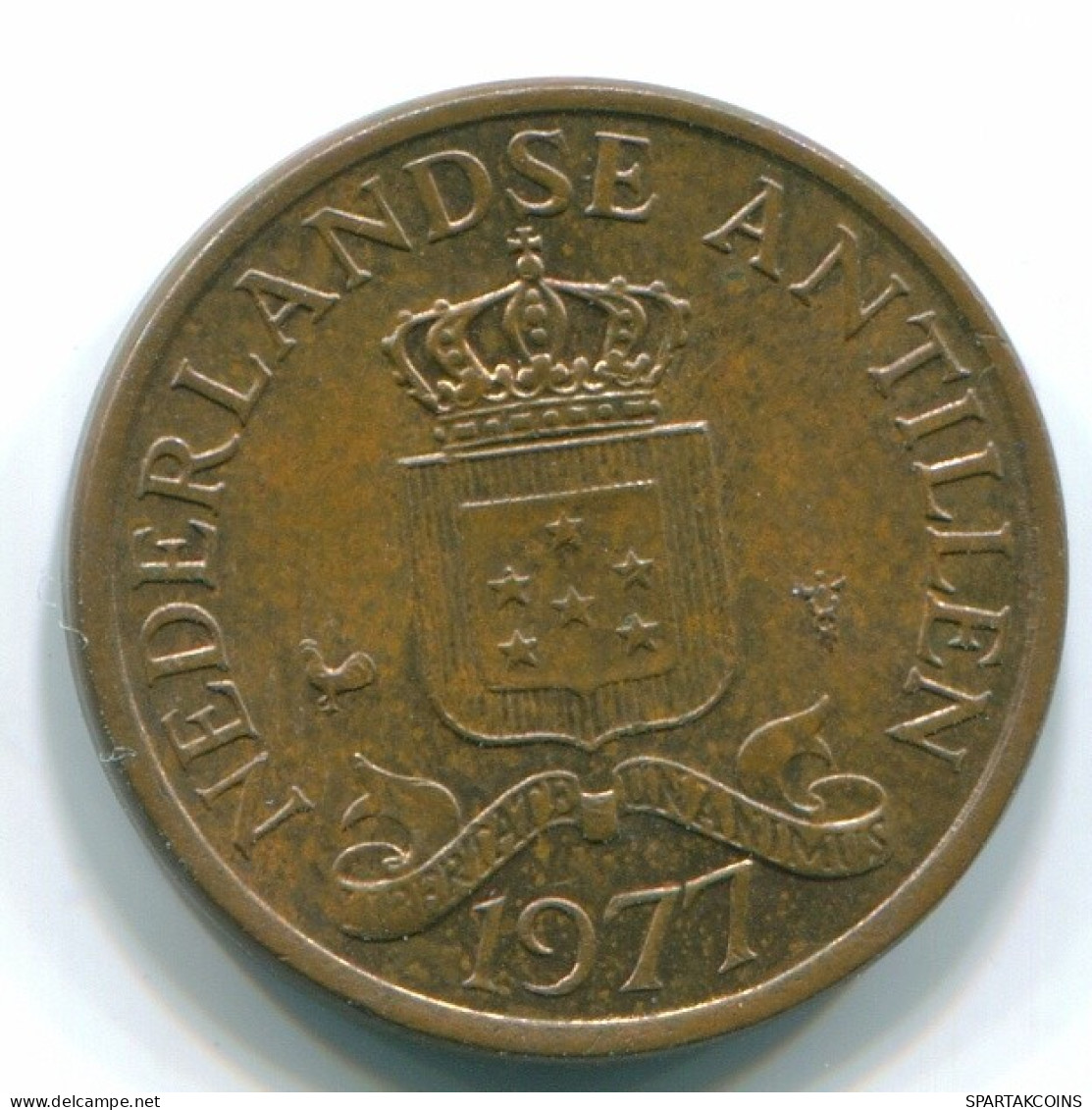 1 CENT 1977 NIEDERLÄNDISCHE ANTILLEN Bronze Koloniale Münze #S10713.D.A - Niederländische Antillen