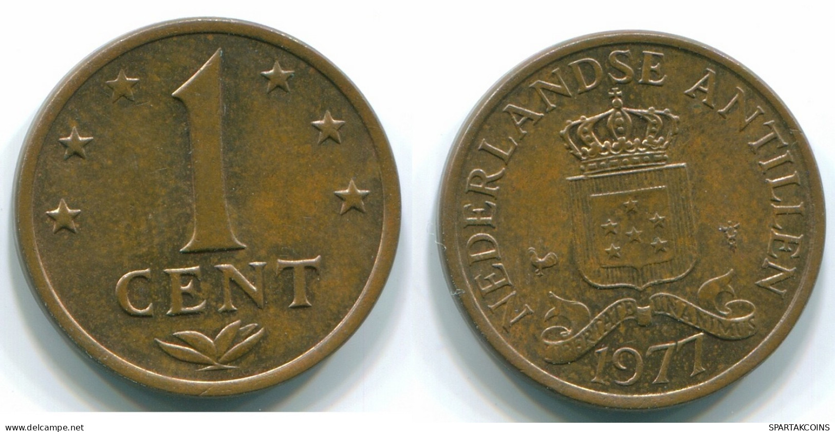 1 CENT 1977 NIEDERLÄNDISCHE ANTILLEN Bronze Koloniale Münze #S10713.D.A - Niederländische Antillen