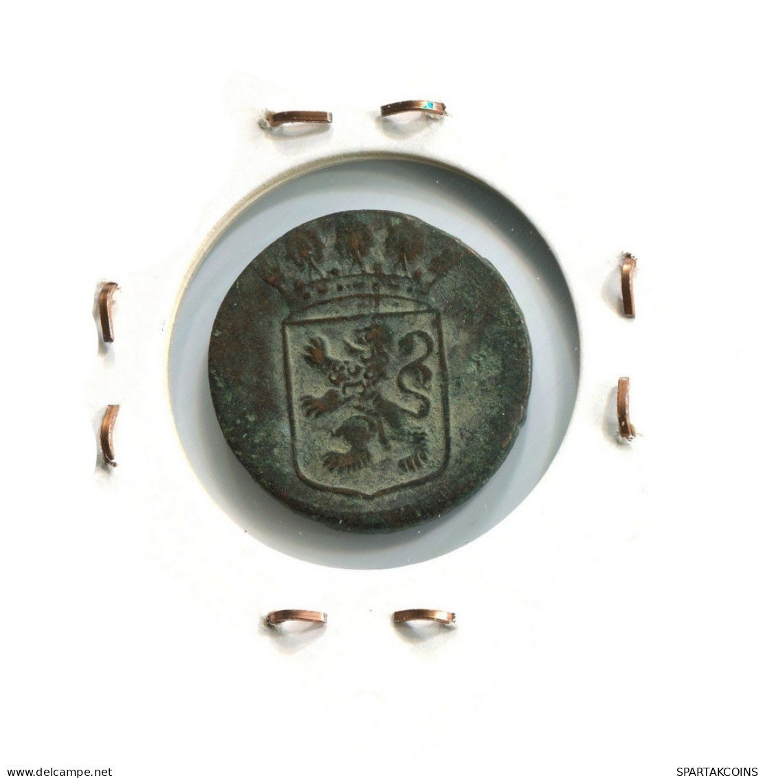 1735 HOLLAND VOC DUIT INDES NÉERLANDAIS NETHERLANDS NEW YORK COLONIAL PENNY #VOC2379.7.F.A - Indes Neerlandesas