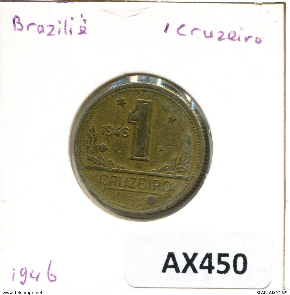 1 CRUZEIRO 1946 BBASILIEN BRAZIL Münze #AX450.D.A - Brasilien