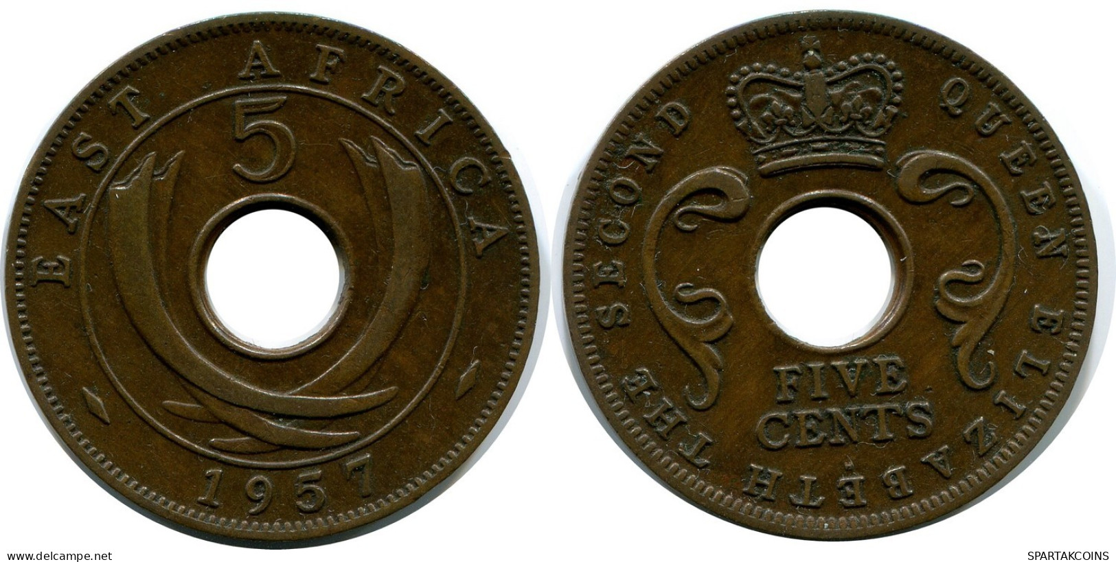 5 CENTS 1957 ÁFRICA ORIENTAL EAST AFRICA Moneda #AP874.E.A - Britische Kolonie