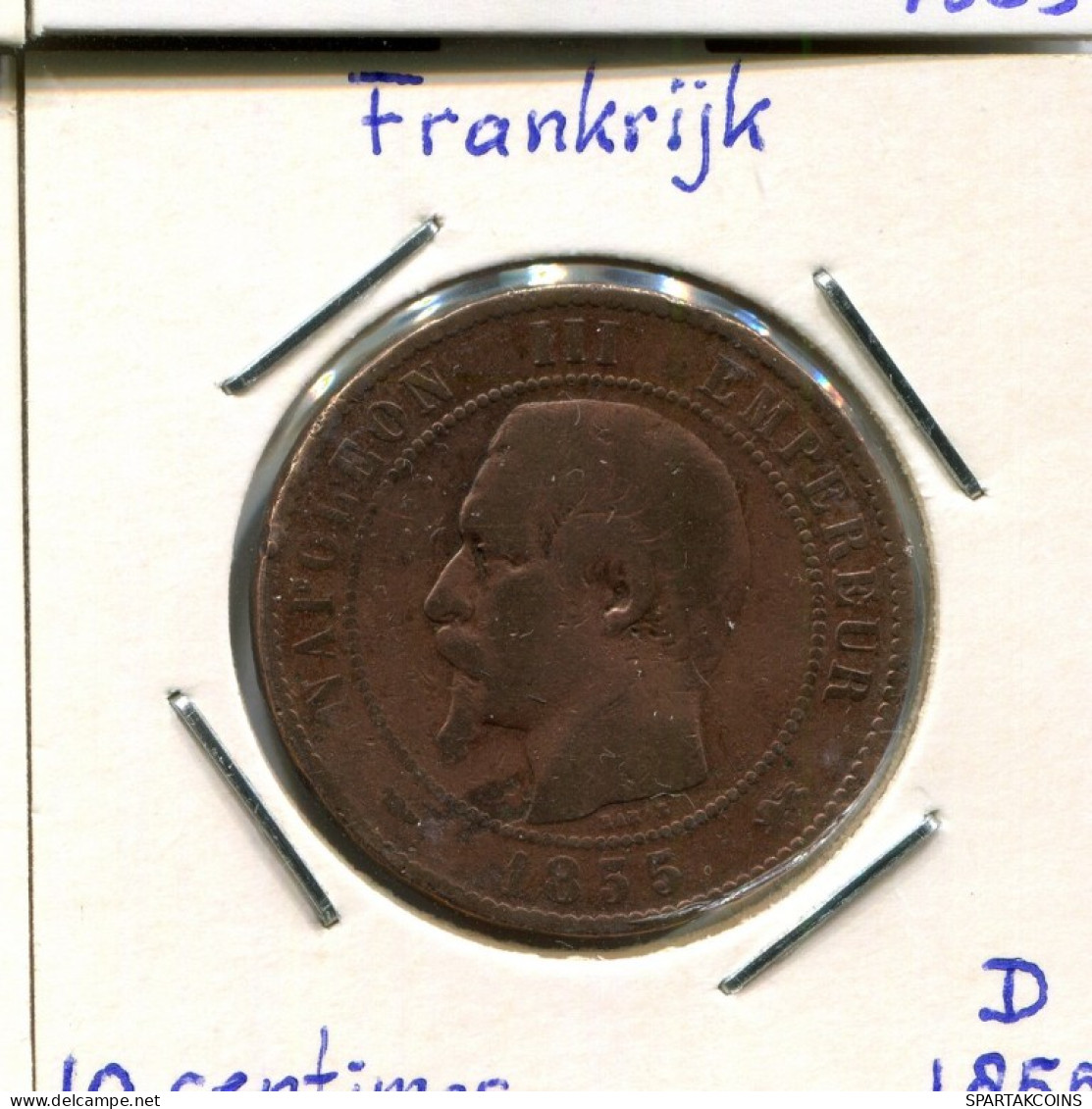 10 CENTIMES 1855 D FRANCIA FRANCE Napoleon III Moneda #AM071.E.A - 10 Centimes