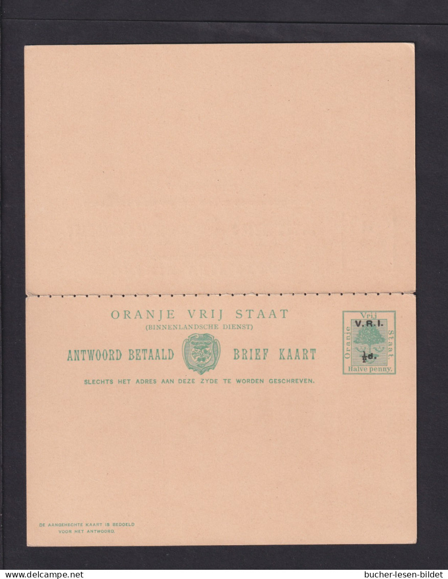 1/2 P. Überdruck-Doppel-Ganzsache (P 29) - Ungebraucht - Estado Libre De Orange (1868-1909)