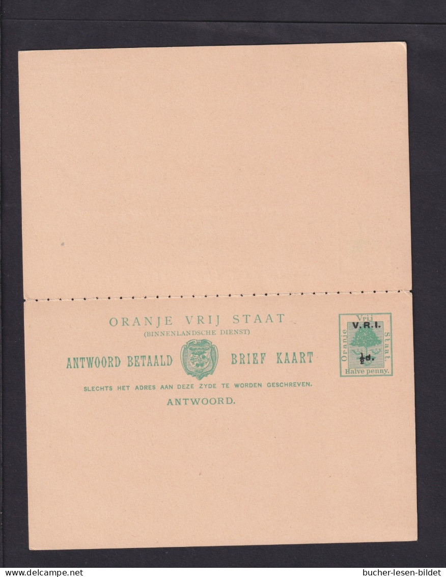 1/2 P. Überdruck-Doppel-Ganzsache (P 29) - Ungebraucht - Estado Libre De Orange (1868-1909)