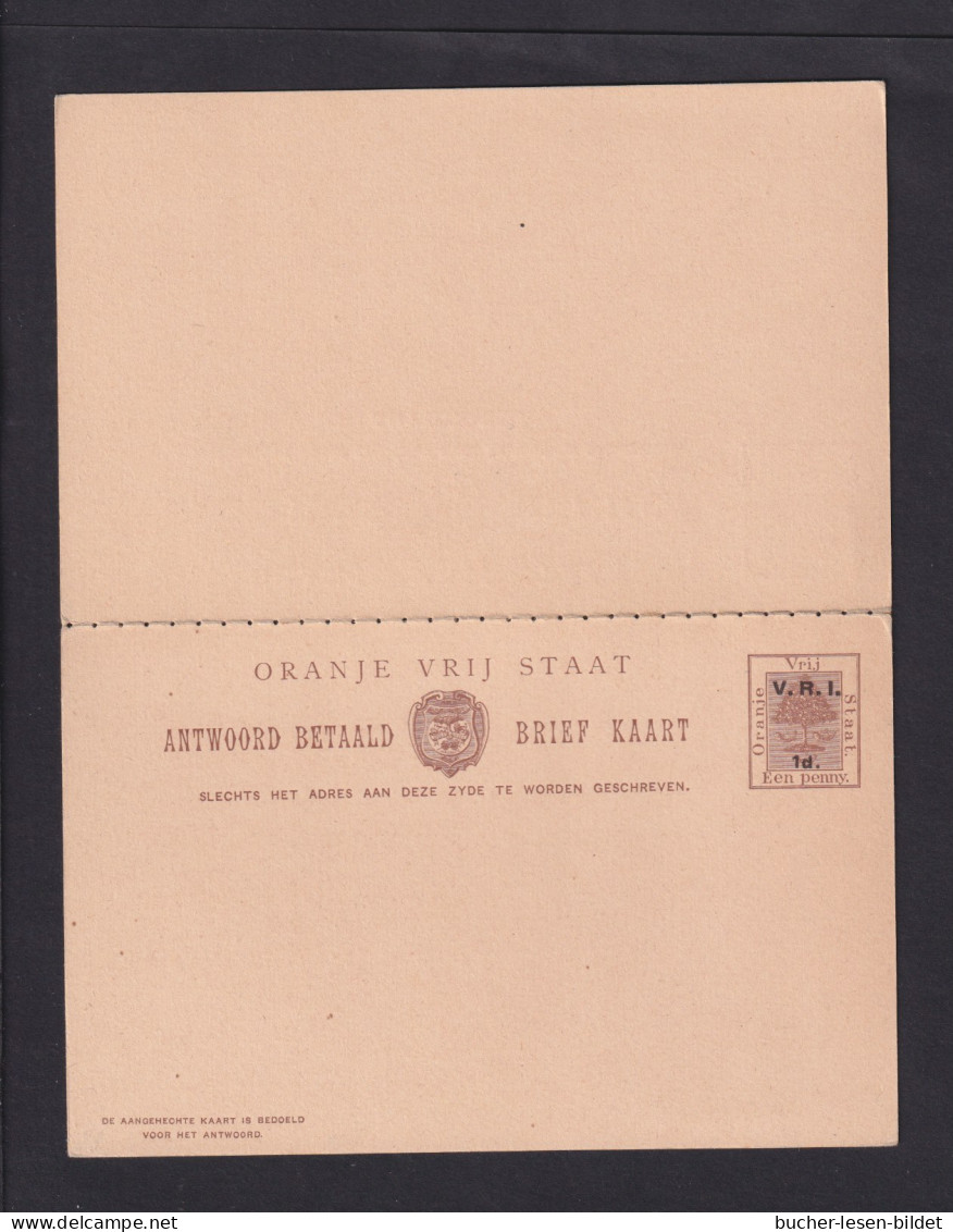1 P. Überdruck-Doppel-Ganzsache (P 30) - Ungebraucht - État Libre D'Orange (1868-1909)