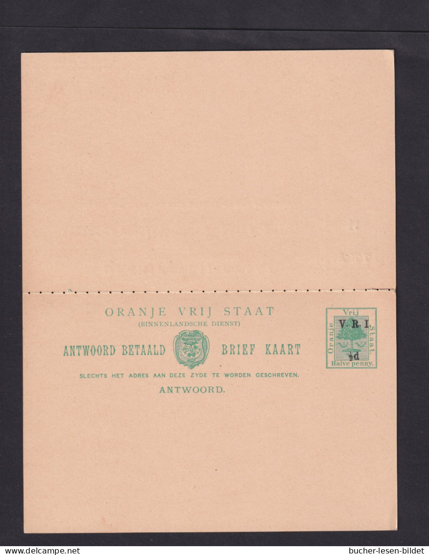 1/2 P. Überdruck-Doppel-Ganzsache (P 24) - Ungebraucht - Oranje Vrijstaat (1868-1909)