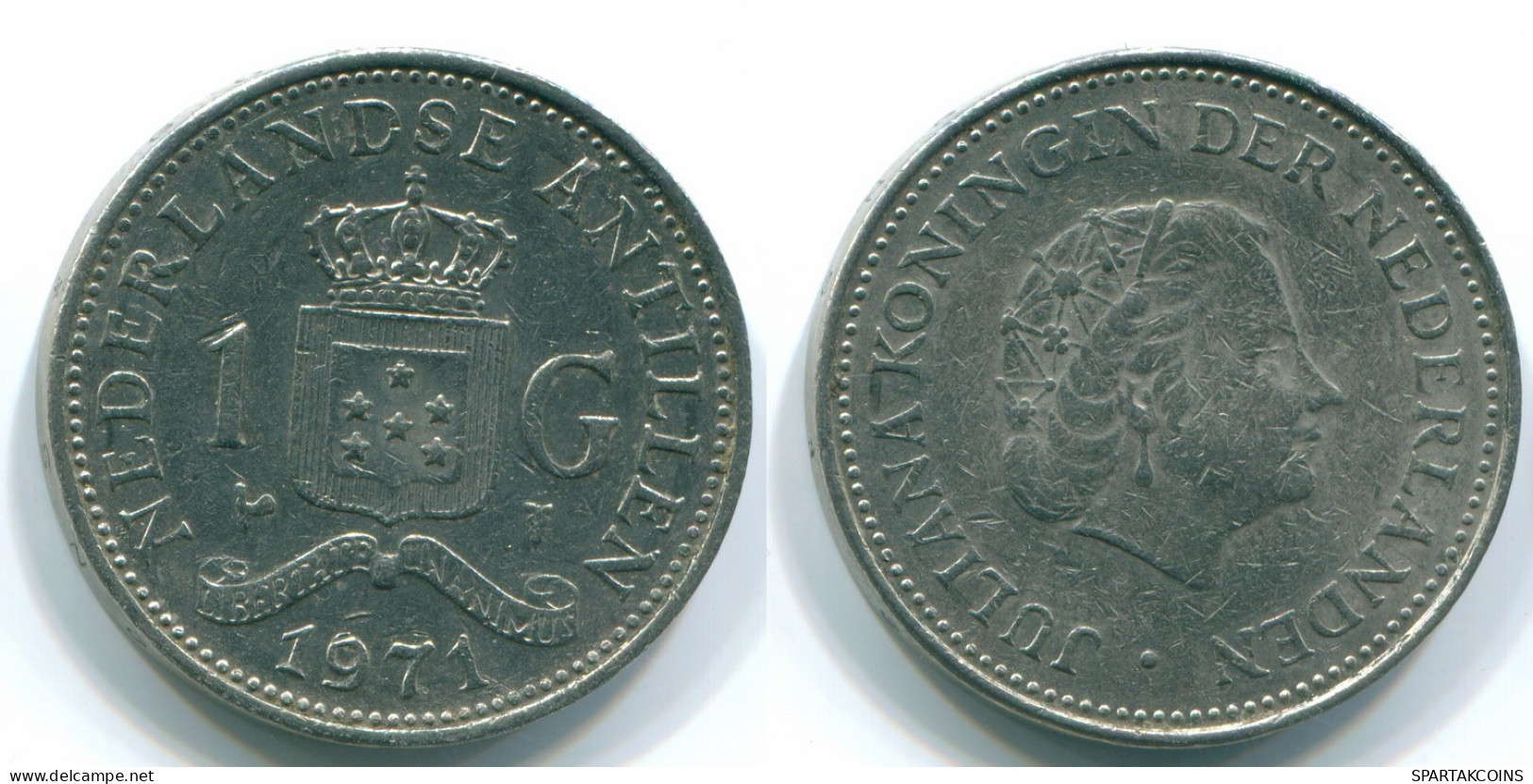 1 GULDEN 1971 NIEDERLÄNDISCHE ANTILLEN Nickel Koloniale Münze #S12005.D.A - Antille Olandesi